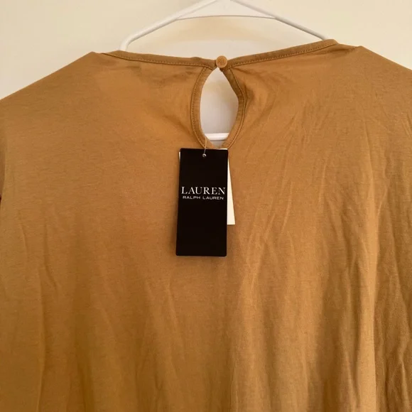 NWT Lauren Ralph Lauren Lace-Trim Jersey Peplum Top M - Picture 8 of 13